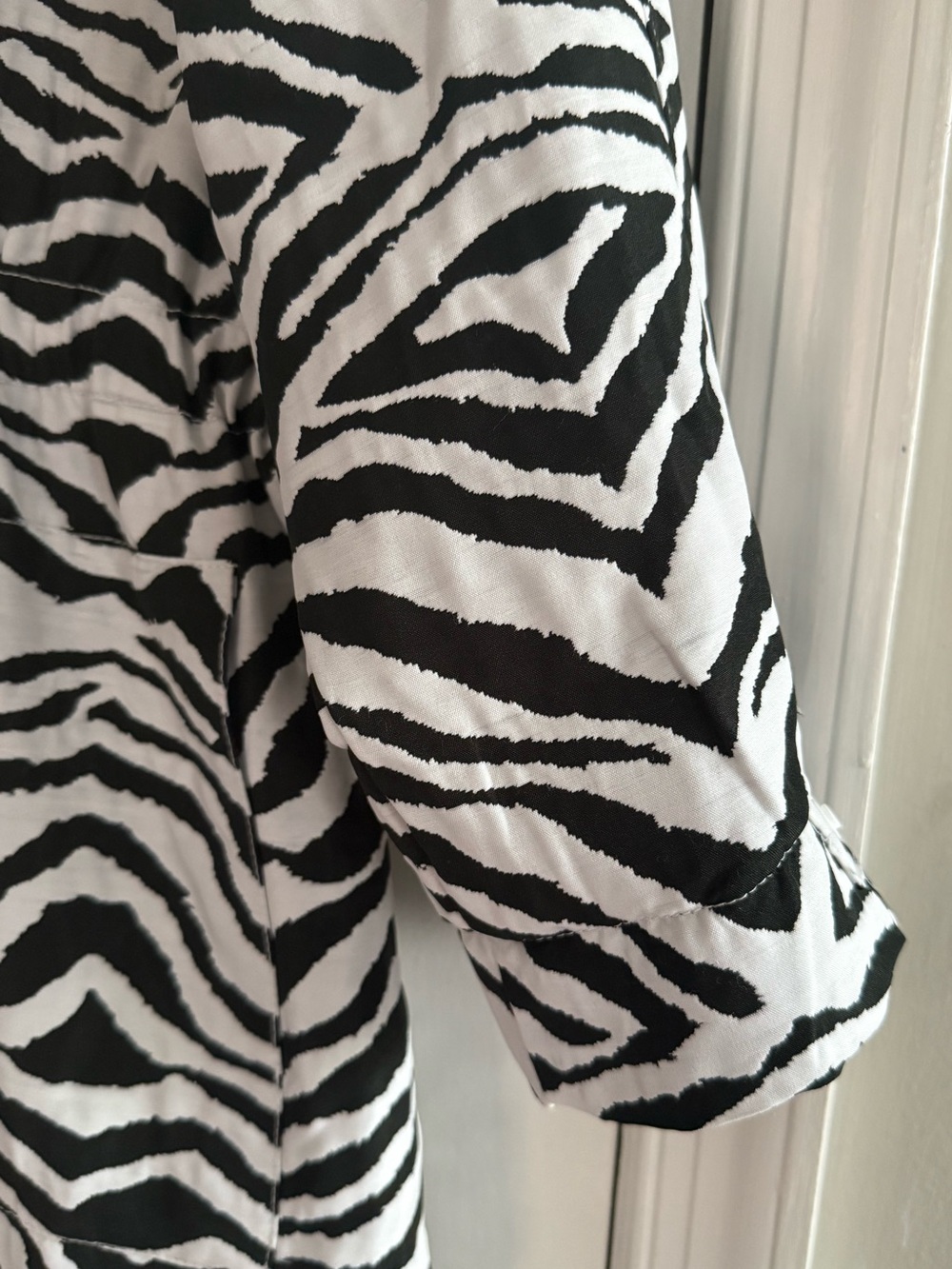 Luii Retro Zebra Print Zip Front Jacket with Coral/Pink Trip Women's Size S - Picture 4 of 15